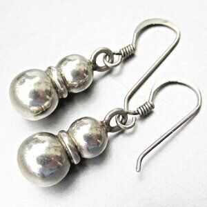 SILPADA Retired Sterling Silver Double Bead Ball Dangle Earrings W0020